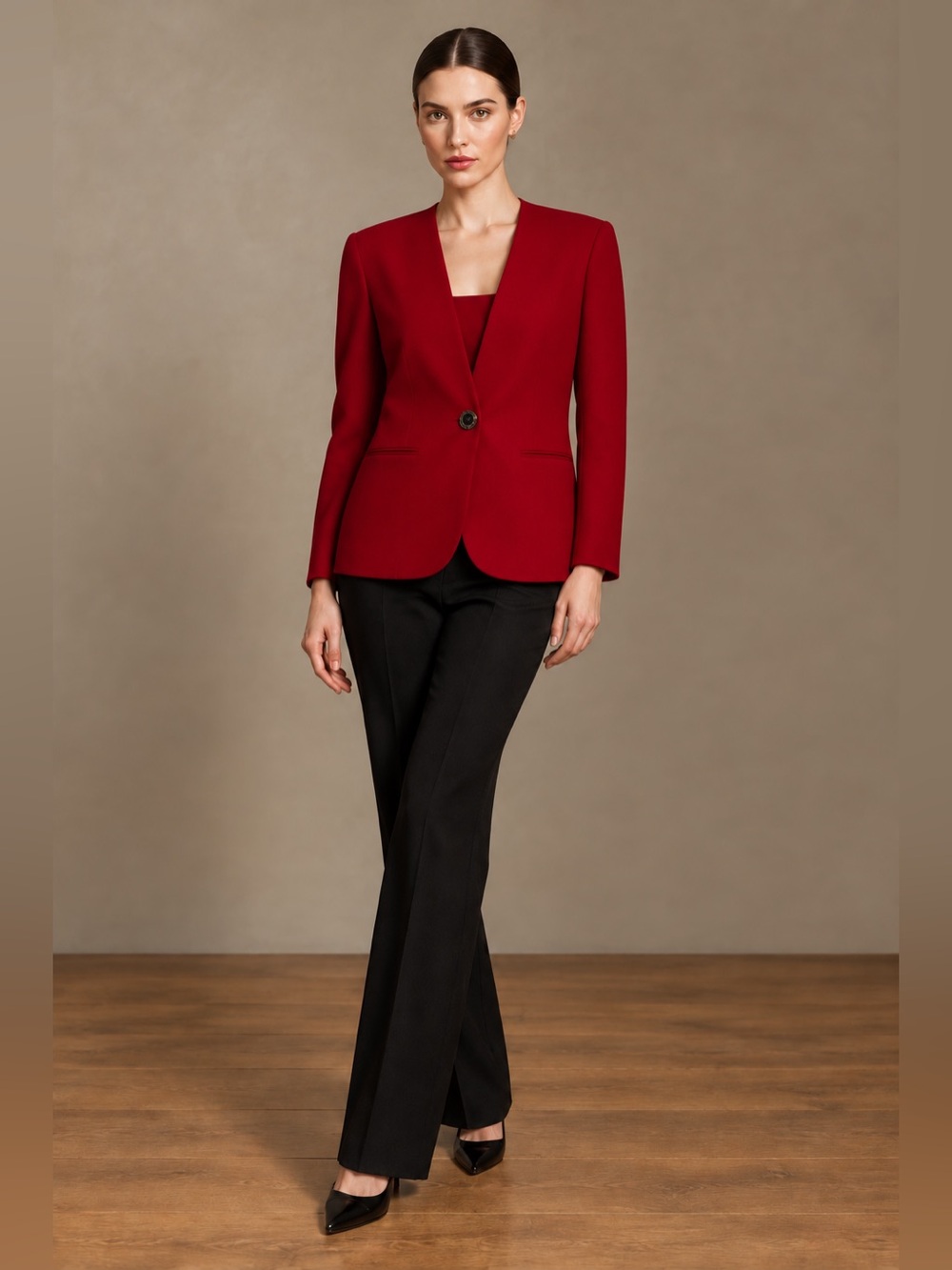 Bretton Place Vintage like new Classic Red Women's lined Blazer with Pockets.